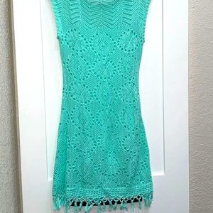 Turquoise crochet lily dress!